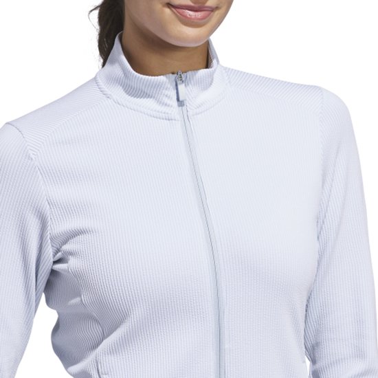 Adidas Dames W Textured Golfvest Lichtblauw van Merkloos — afbeelding 3