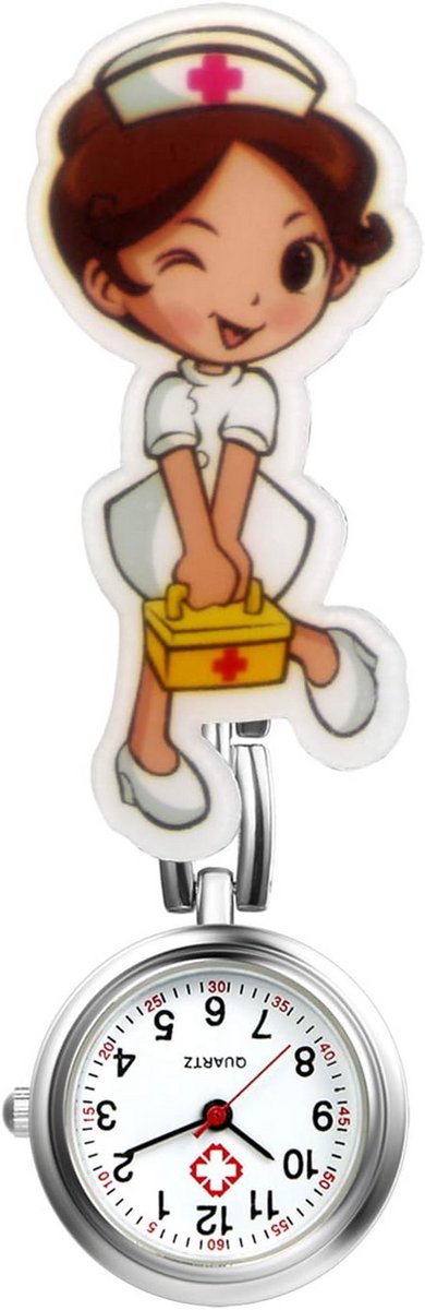 Medisch Zakhorloge met Clip voor Zusters en Verzorgend Personeel - Analoge Quartz