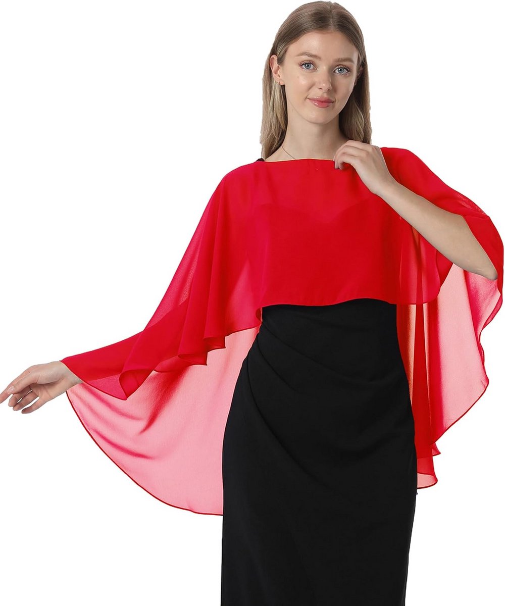 Elegante Chiffon Cape Sjaal voor Dames - Licht en Luchtig