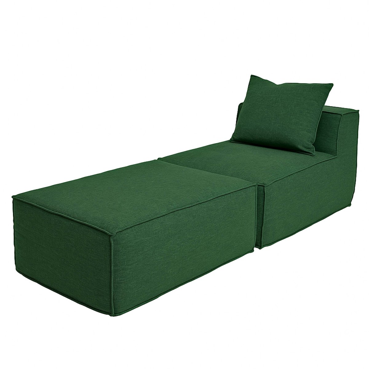 MCW Chaise longue/accessoires voor bank MCW-O54, fauteuil ottomane recamière, stof/textiel (300 g/m²) 63 x 75 x 194 cm ~ groen