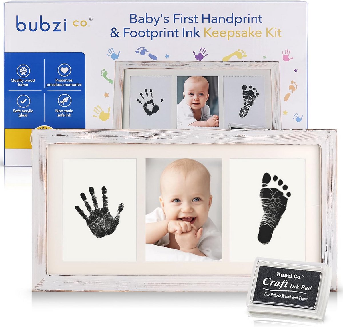 Set voor Hand- en Voetafdrukken van Baby's - Uniek Kraamcadeau en Herinneringskader