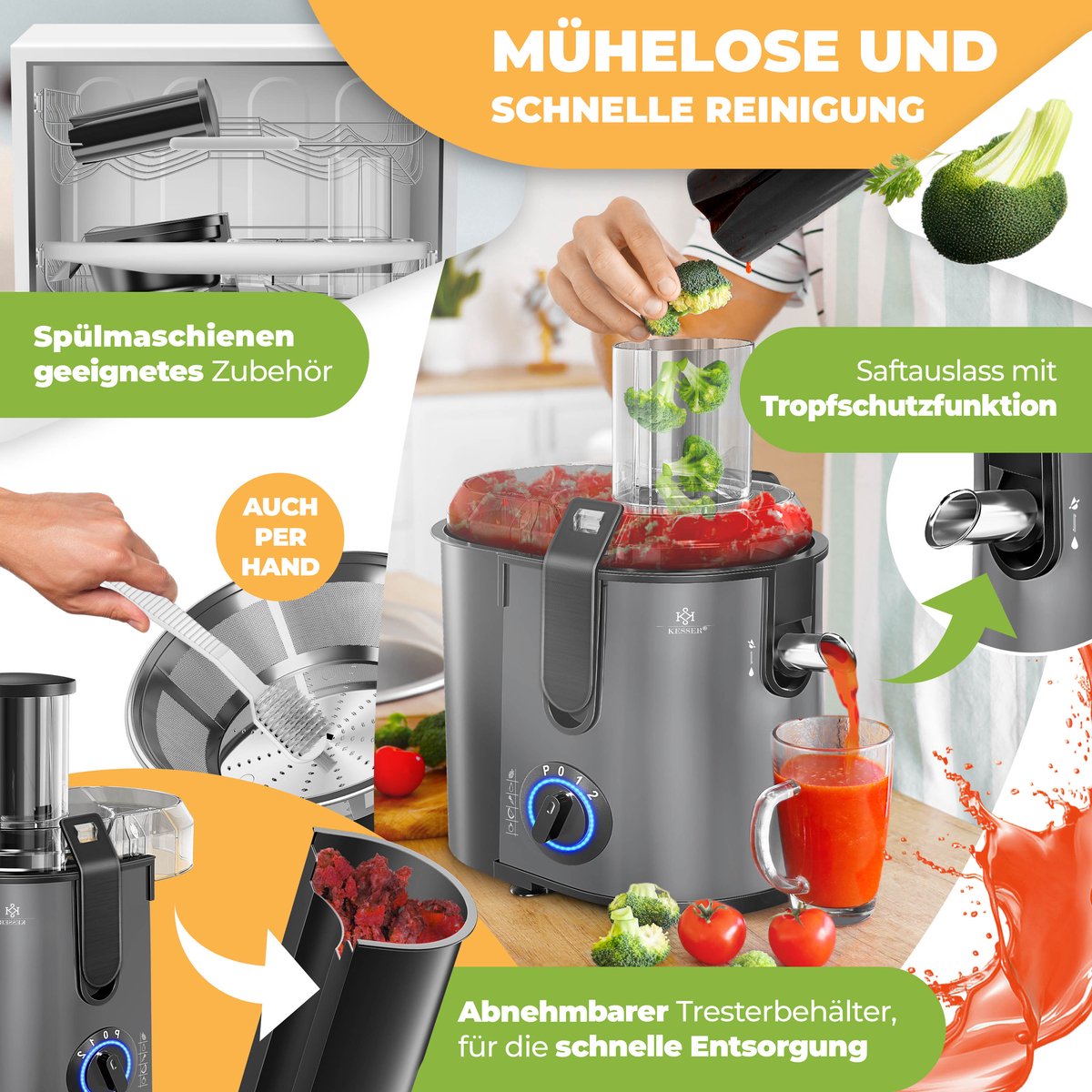 KESSER Slowjuicer - Sapcentrifuge 1100W thumbnail 6