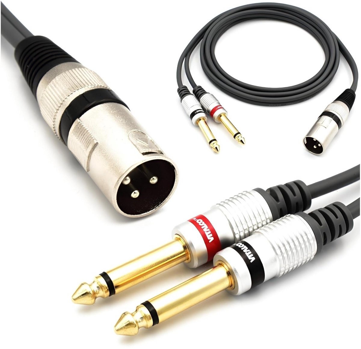 XLR naar Dubbele Jack Kabel 3 Meter voor Microfoon en Audio-apparatuur