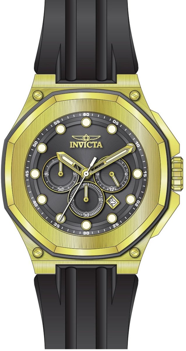 Invicta Akula 49142 Heren Horloge - Waterdicht - Analoog - Quartz Uurwerk - Roestvrij Staal met Grijze Wijzerplaat - 50mm