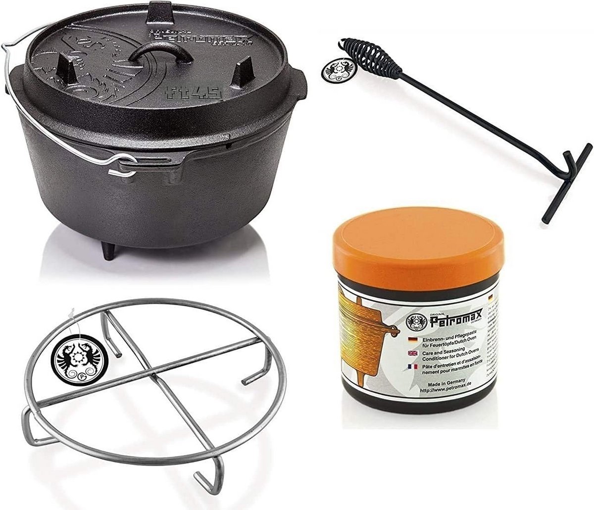Gietijzeren Dutch Oven Pan Starterset met Poten en Accessoires