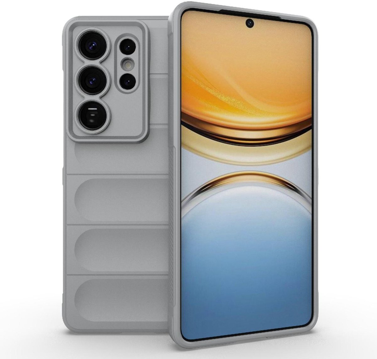 Mobigear Hoesje geschikt voor Samsung Galaxy S26 Ultra Telefoonhoesje Flexibel TPU | Mobigear Bumpy Backcover | Galaxy S26 Ultra Case | Back Cover - Grijs