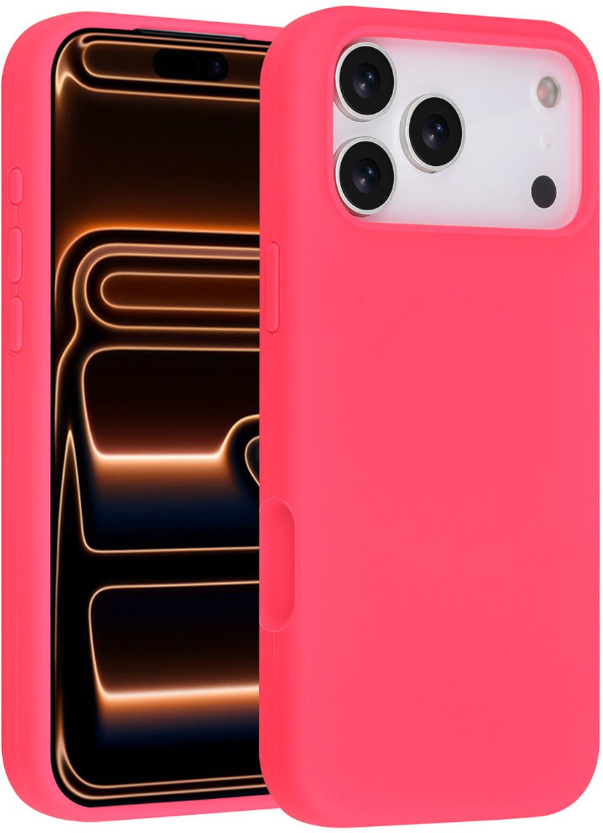 TUNIQ telefoonhoesje voor Apple iPhone 17 Pro Max - Siliconen backcover - Felroze
