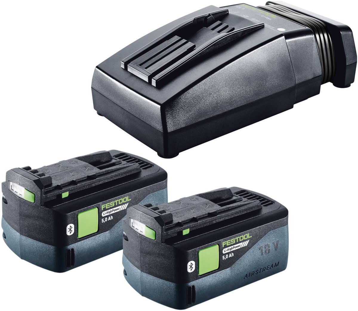 Festool energieset 2x BP 18 Li 5,0 HP-ASI HighPower accupack 18 V 5,0 Ah ( 2x 578519 ) + TCL 6 oplader ( 201135 )