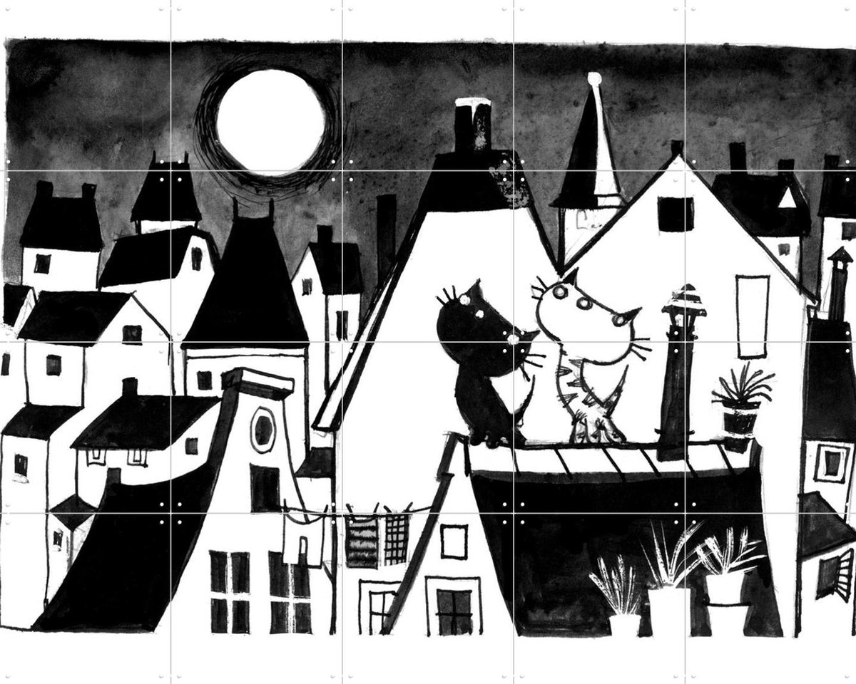 IXXI Pim & Pom 6, Fiep Westendorp - 100 x 80 cm - Gratis ophangtool - Grote wanddecoratie en posters - Illustraties, Cartoonesk, Speels, Woonkamer