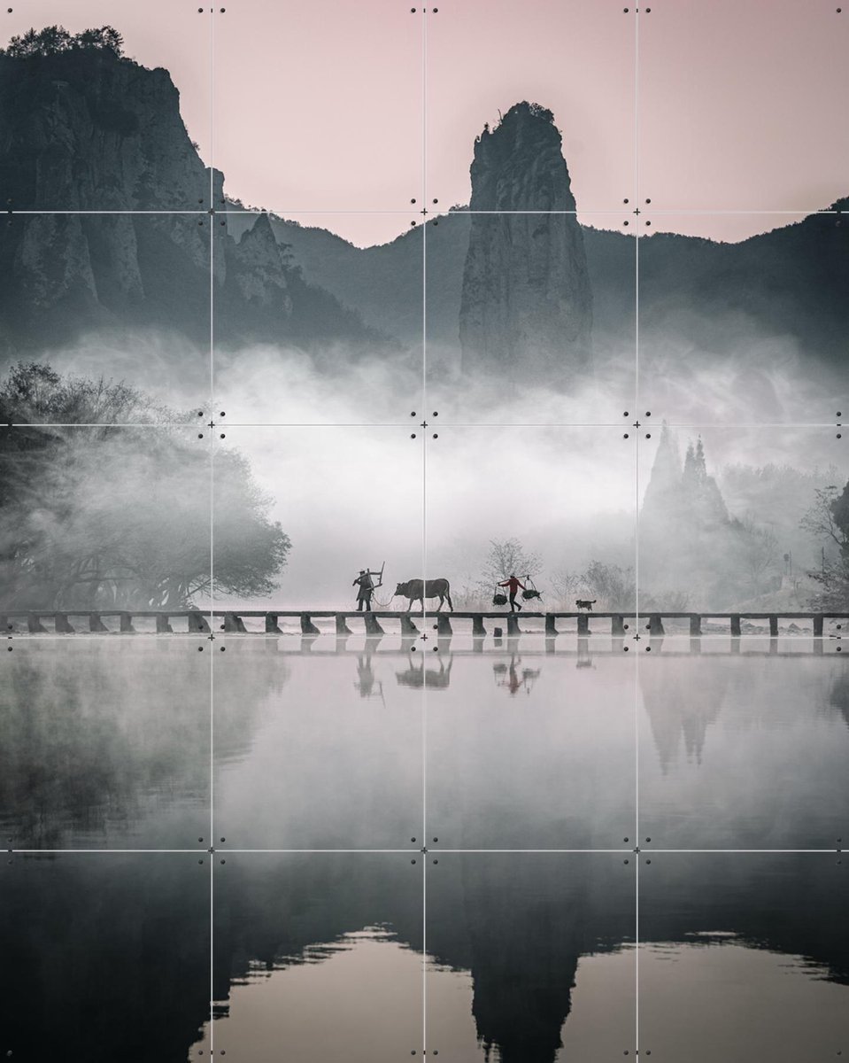 IXXI Mist, Tristan Zhou - 80 x 100 cm - Gratis ophangtool - Grote wanddecoratie en posters - Fotografie, Naturalisme, Gang, Mancave, Woonkamer