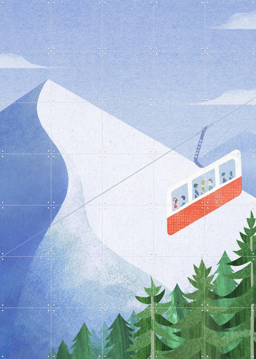 IXXI Alps, Henry Rivers - 100 x 140 cm - Gratis ophangtool - Grote wanddecoratie en posters - Digitale Kunst, Speels, Illustraties, Mancave