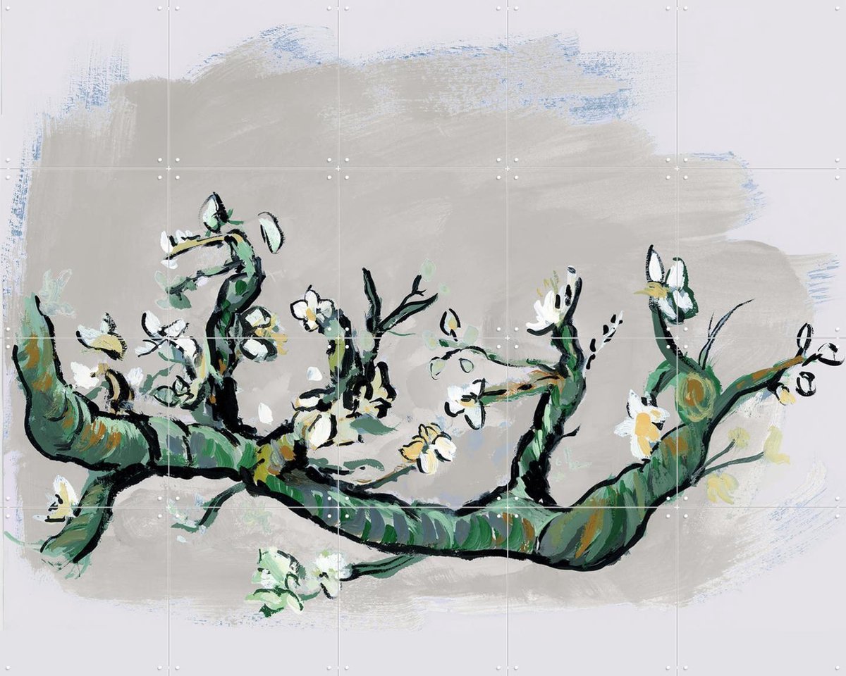 IXXI Almond Blossom III, Green Barn Studio & Van Gogh 21st Century - 100 x 80 cm - Gratis ophangtool - Grote wanddecoratie en posters - Digitale