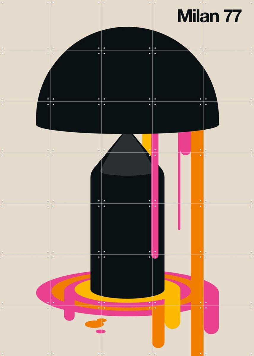 IXXI Milan 77, Bo Lundberg - 100 x 140 cm - Gratis ophangtool - Grote wanddecoratie en posters - Geometrische Kunst, Minimalisme, Kleurrijk, Digitale