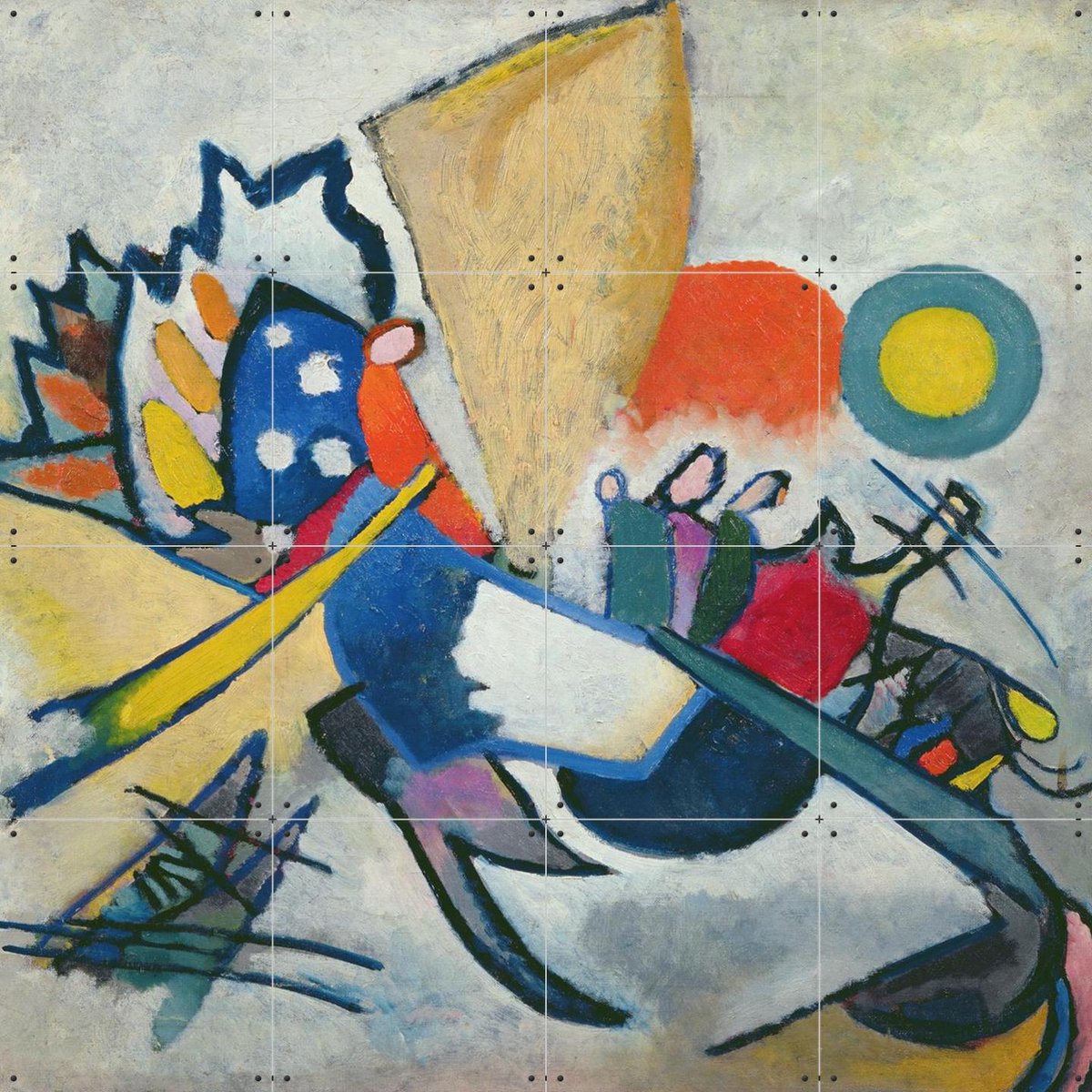 IXXI Improvisation 209, Kandinsky & Bridgeman Images - 80 x 80 cm - Gratis ophangtool - Grote wanddecoratie en posters - Klassiek, Kleurrijk