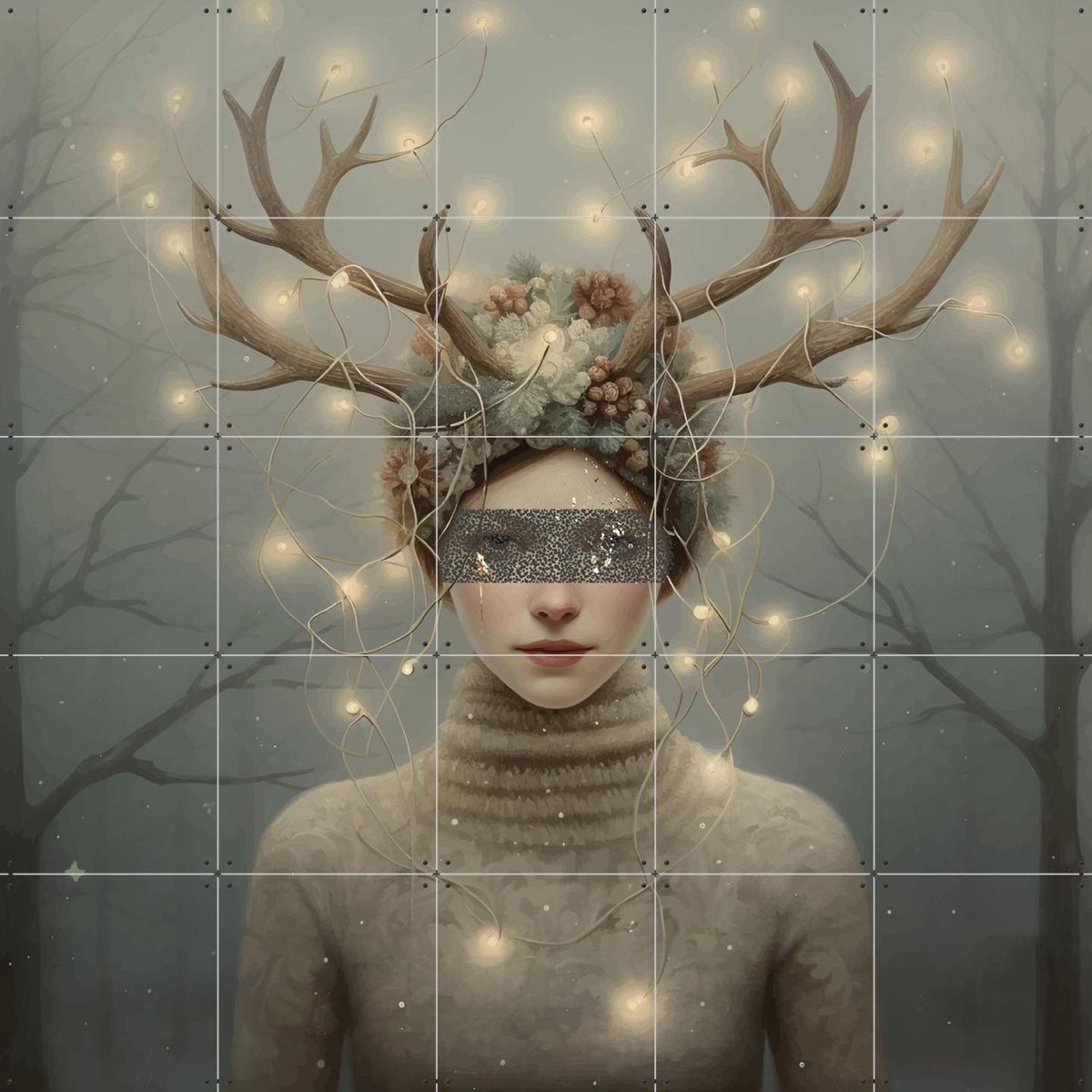 IXXI Light in darkness, Mirjam Duizendstra - 100 x 100 cm - Gratis ophangtool - Grote wanddecoratie en posters - Illustraties, Digitale Kunst