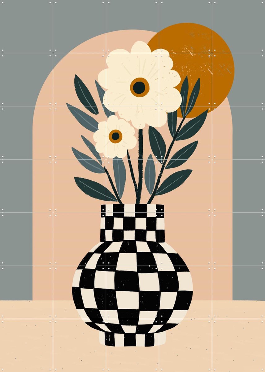 IXXI Whimsical Vases 01, Katarzyna Gąsiorowska & Various - 100 x 140 cm - Gratis ophangtool - Grote wanddecoratie en posters - Fantasierijk, Grafisch