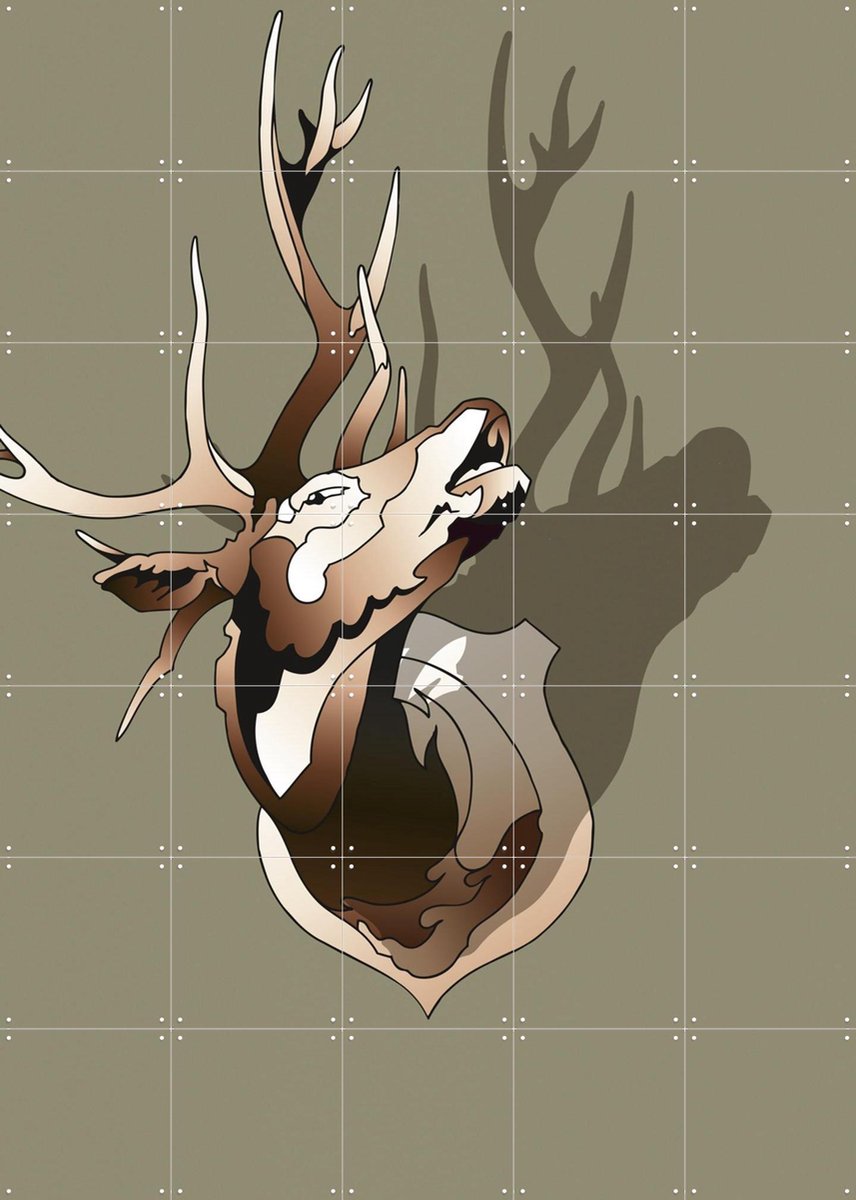 IXXI Deer, ZenkOne - 100 x 140 cm - Gratis ophangtool - Grote wanddecoratie en posters - Decoratieve kunsten, Illustraties, Grafisch Ontwerp, Digitale