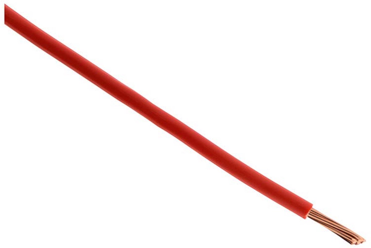 Elektrische Aderkabel H07V-R 6mm² Rood 10 Meter Enkeladerig voor Installaties