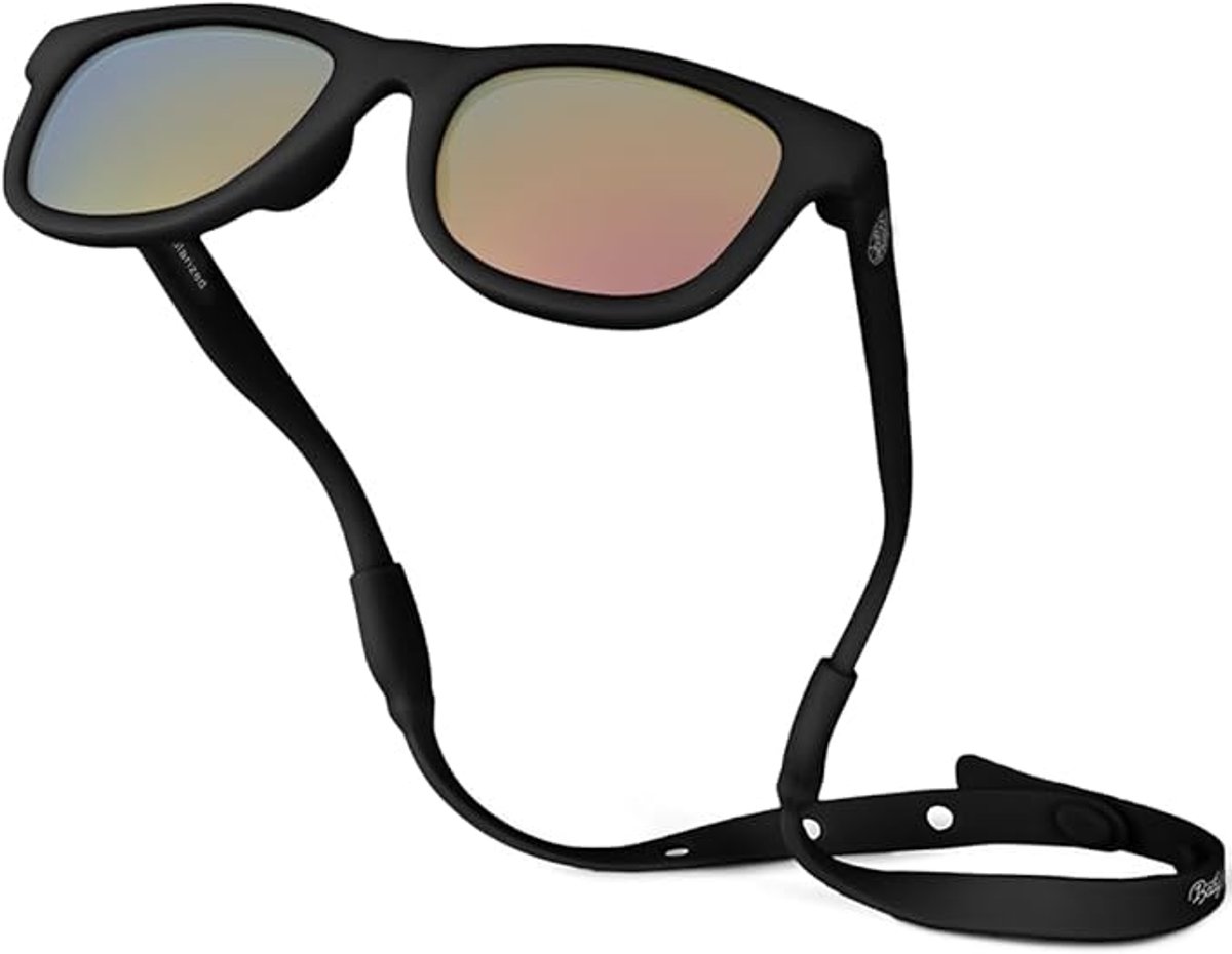 Babysunnies Zwarte Gepolariseerde Babyzonnebril met Bandje (0–24 Maanden) – Flexibele UV400 Babyzonnebril