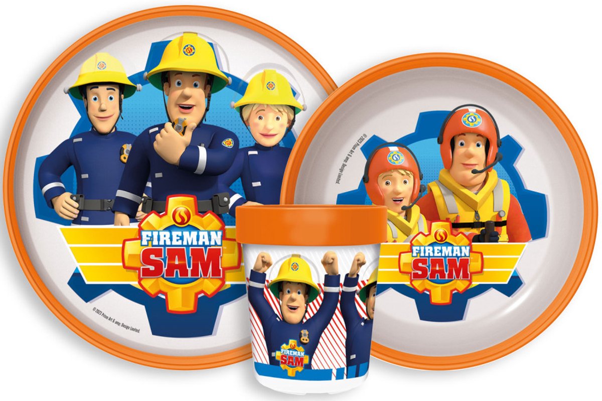 Brandweerman Sam Rescue Mission slipvrije eetset, micro plastic set