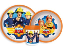 Sam le pompier Rescue Mission set de repas antidérapant, micro-plastique
