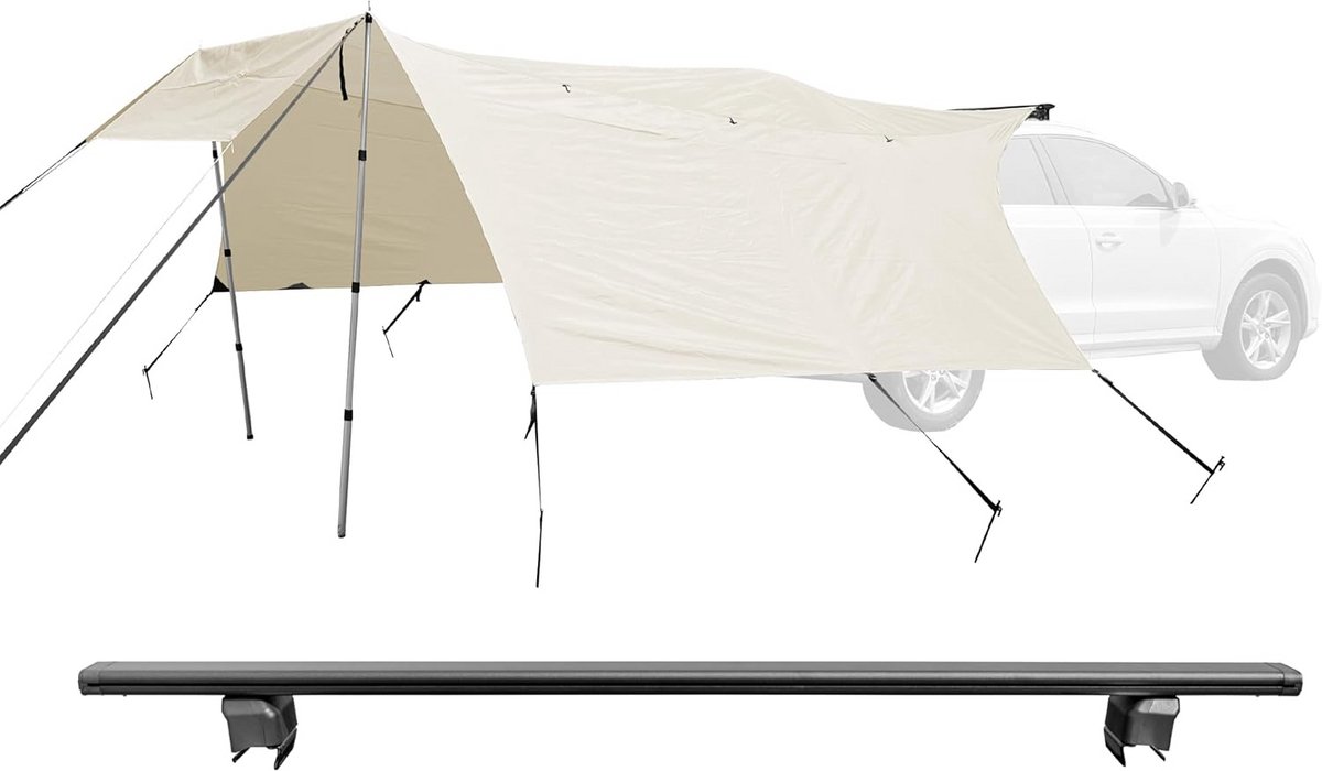 UV50+ Zonnezeil voor Auto en SUV met Dakdrager - Waterdicht Tarp voor Camping