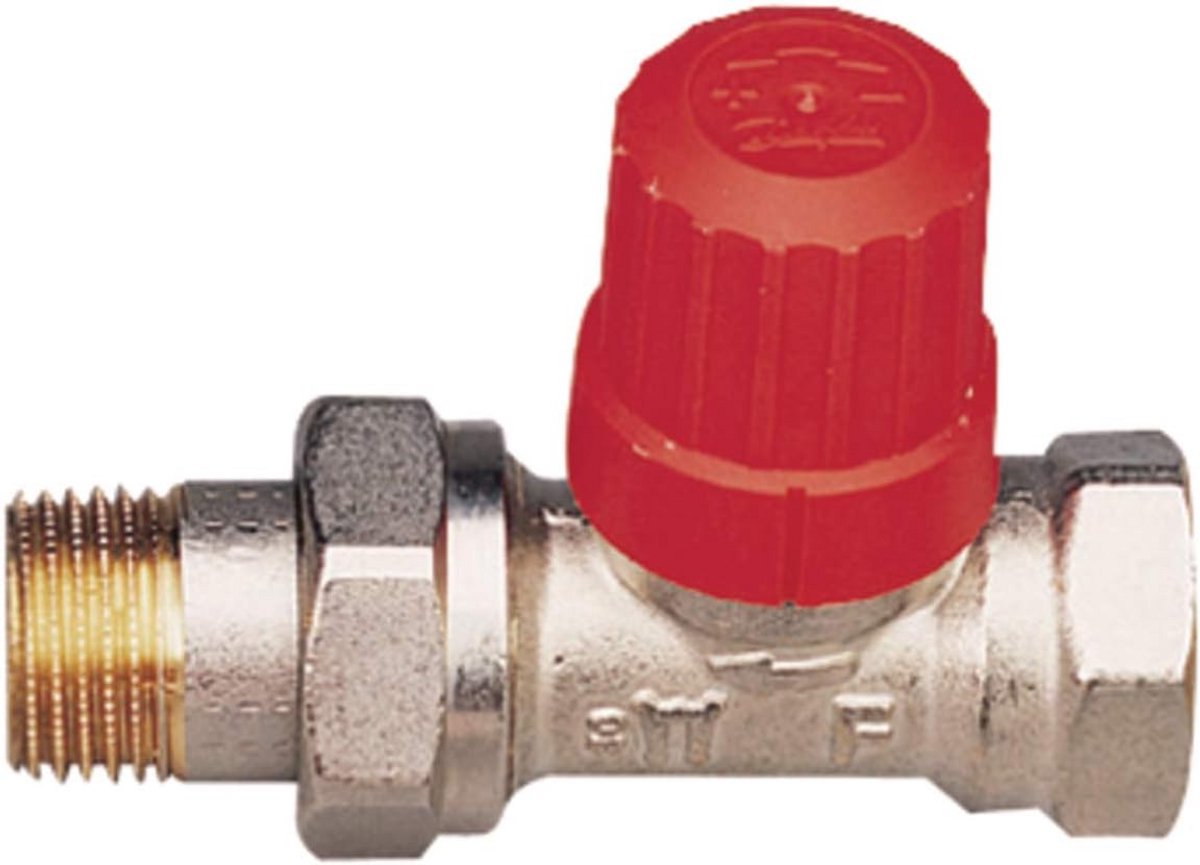 Thermostaat Onderblok 1/2 inch met 15 mm Aansluiting - Rechte Uitvoering