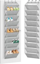 10-Laags Hangende Schoenenorganizer - Schoenenrek - Schoenen - Schoenkast - Deur - Wand - Past 20 Paar Schoenen Laarzen - Schoen Organizer Opbergsysteem - Grijs