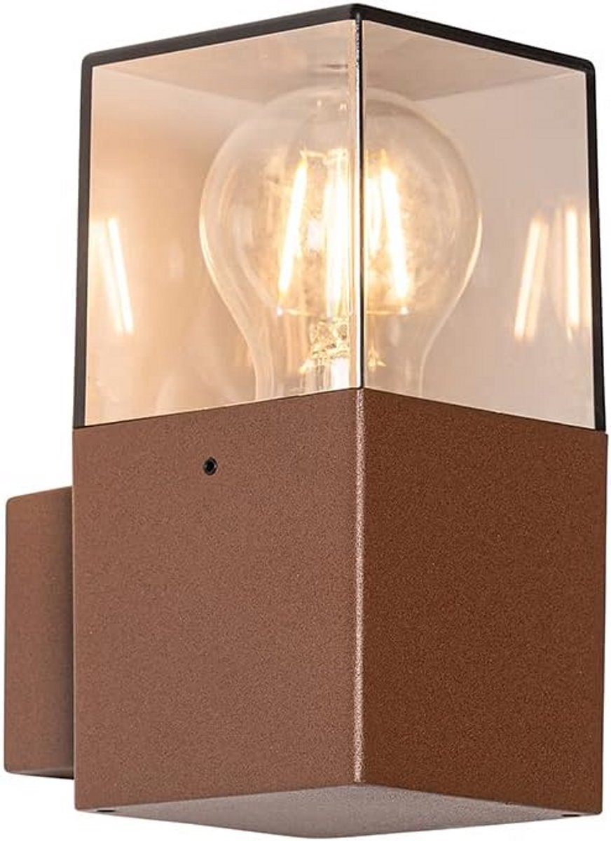Industriële Buiten Wandlamp Roestbruin IP44 - Aluminium Langwerpig - Geschikt voor LED