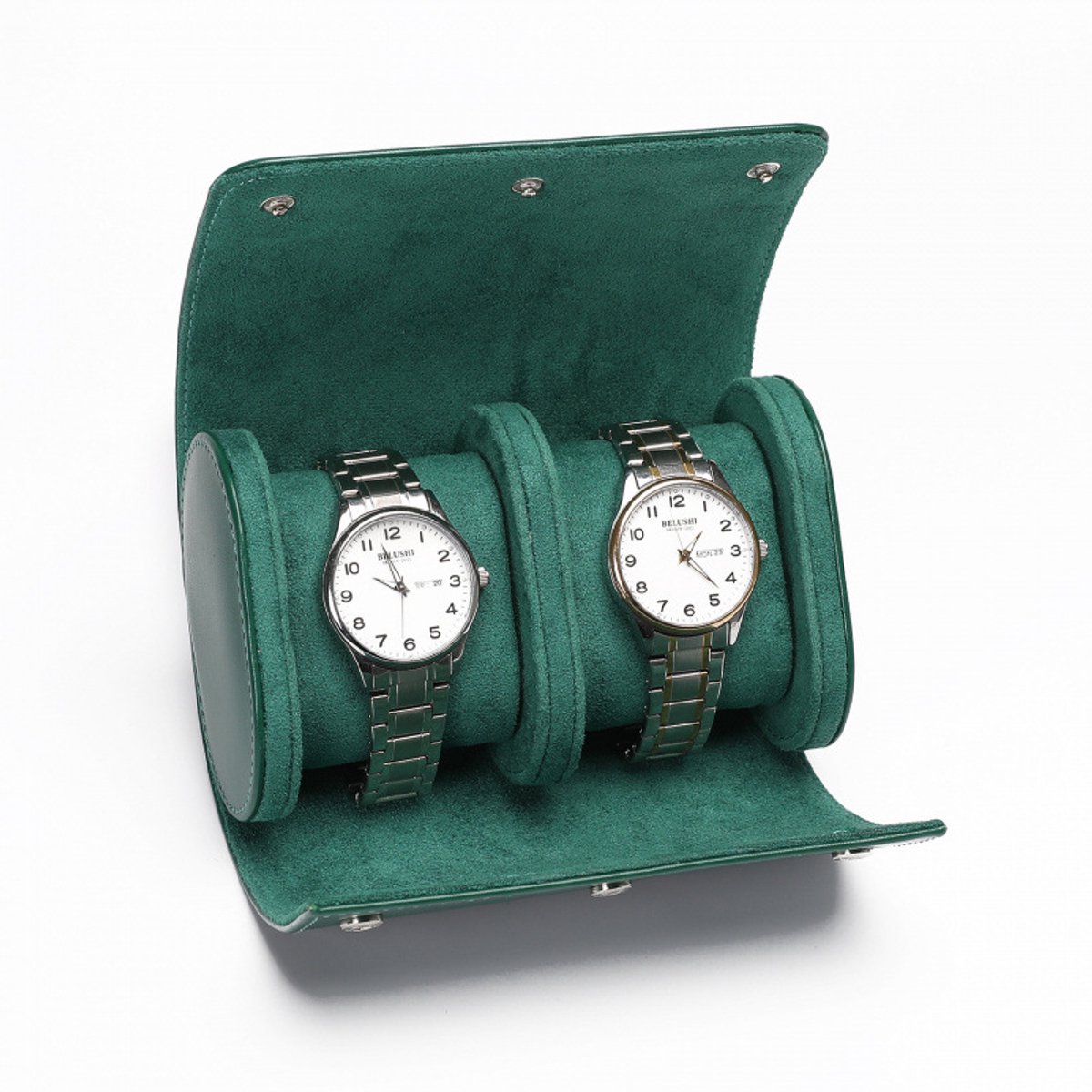 PU horlogedoos - Maat S - 2 horlogesleuven - 17*10*7,3 cm - Horloge opbergdoos - Draagbare horlogekoffer - Stofdichte doos - Schokbestendige doos - Verzameldoos - Sieraden opbergdoos - Handig voor reizen en presentatie - Horlogedoos - Horloge