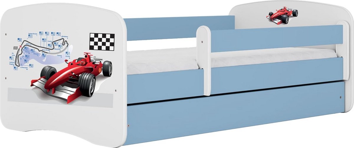 Kinderbed met Matras en Valbescherming - Kiezen uit 70x140, 80x160 of 80x180 cm - Jongensbed met Lade