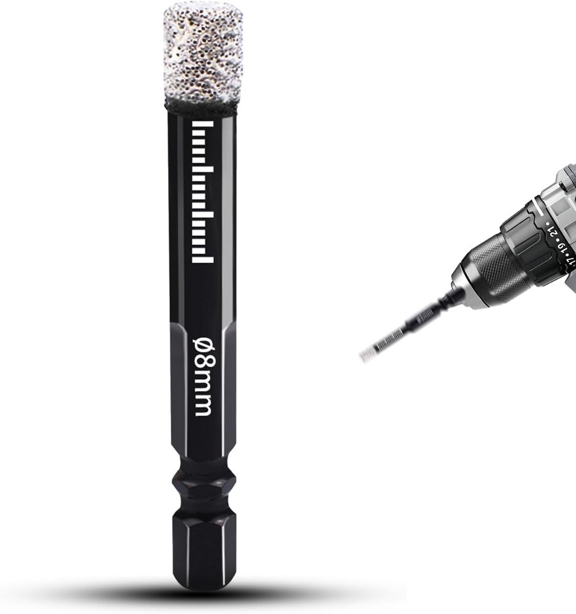 Diamantboorset 5mm tot 14mm voor Tegels Glas en Graniet met Zeskantige Schacht