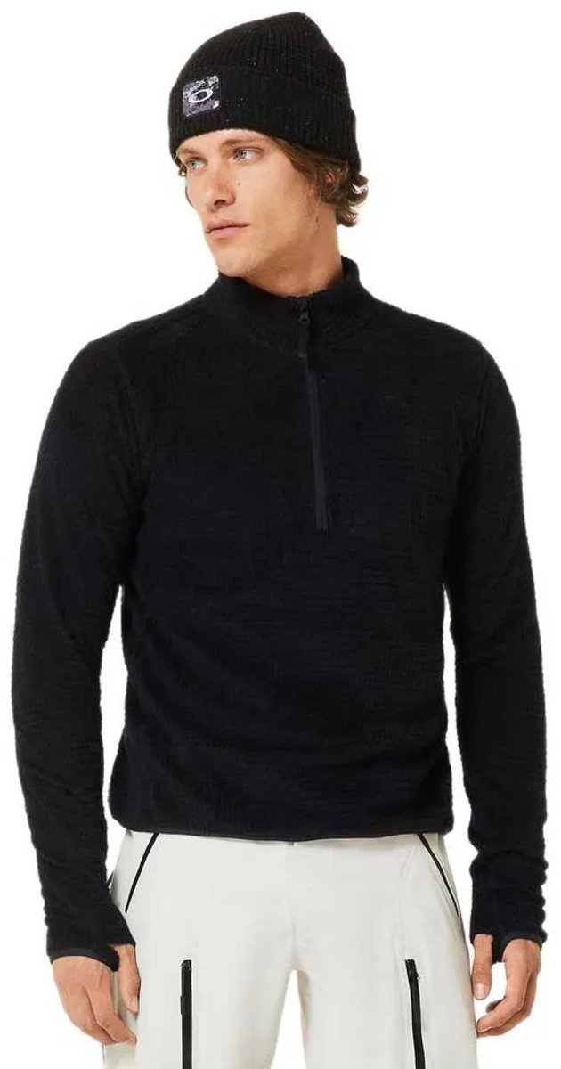 Oakley Apparel Bowls Alpha Fleece Met Halve Rits Zwart M Man