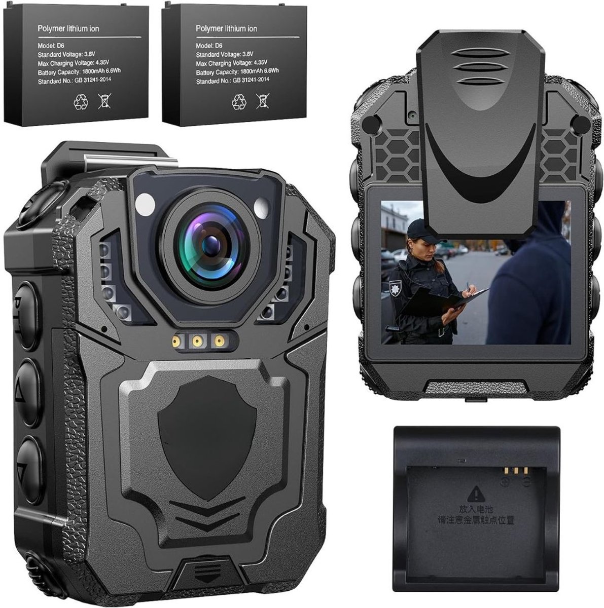 SCH® Bodycam - Cam - Zwart - 19cm x 15cm x 7cm