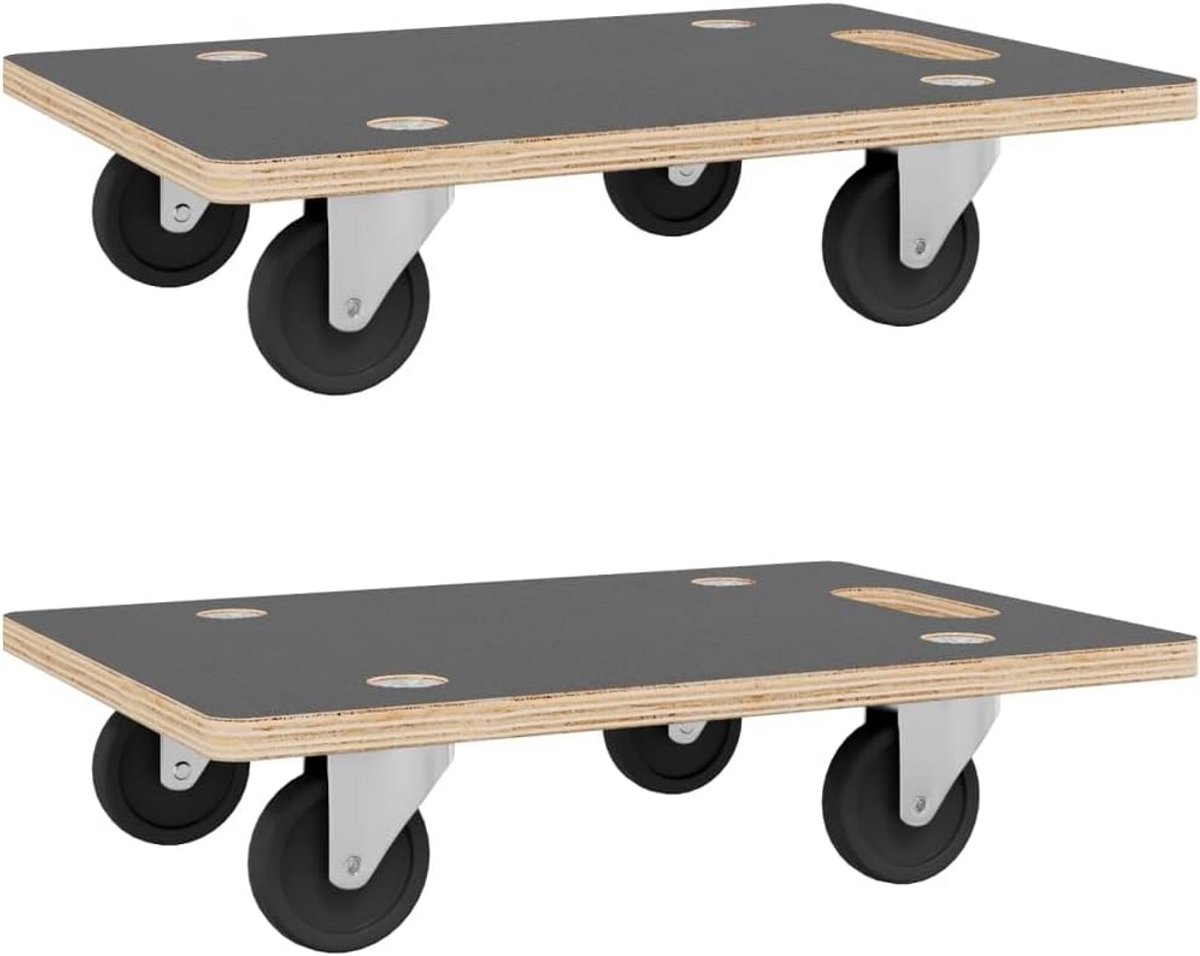 Verrijdbare Meubelrollers set van 2 - Rechthoekig - 80x55x11,5 cm - Verhuishulp voor Bank en Zware Objecten