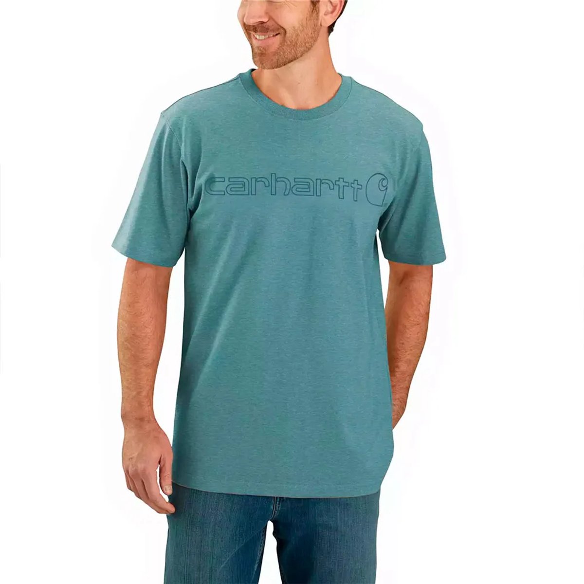 Carhartt Core Logo Relaxed Fit T-shirt Met Korte Mouwen S Man Blauw