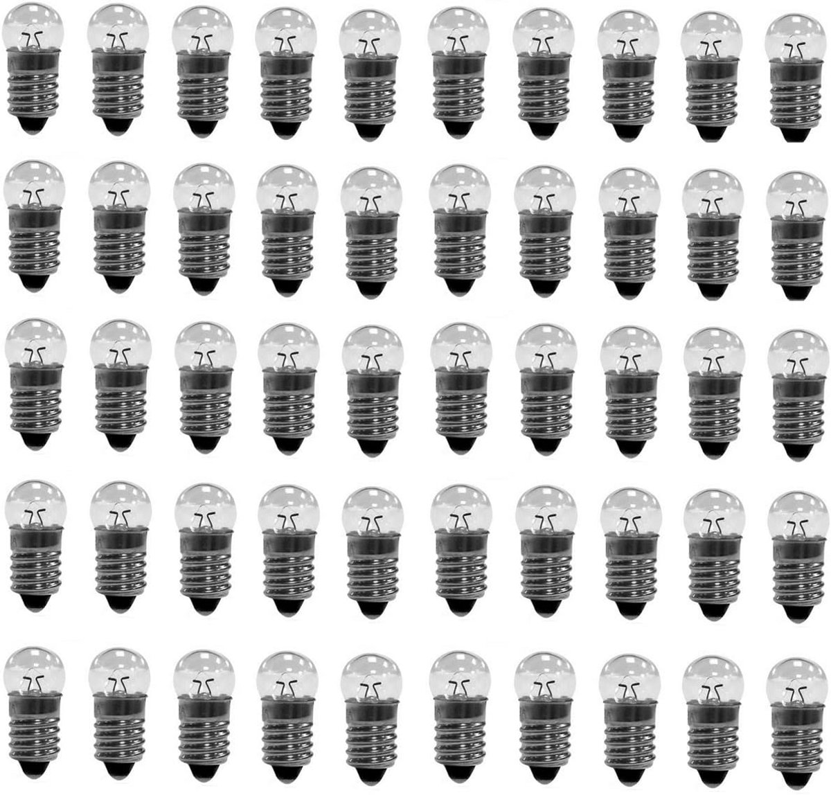 Set van 50 Miniatuur Lampjes E10 1.5V Warm Wit - Kleine Gloeilampjes voor Decoratie