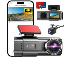 SCH® Dashcam voor Auto Voor en Achter - Dashcam - Zwart - 4cm x 10cm x 5cm