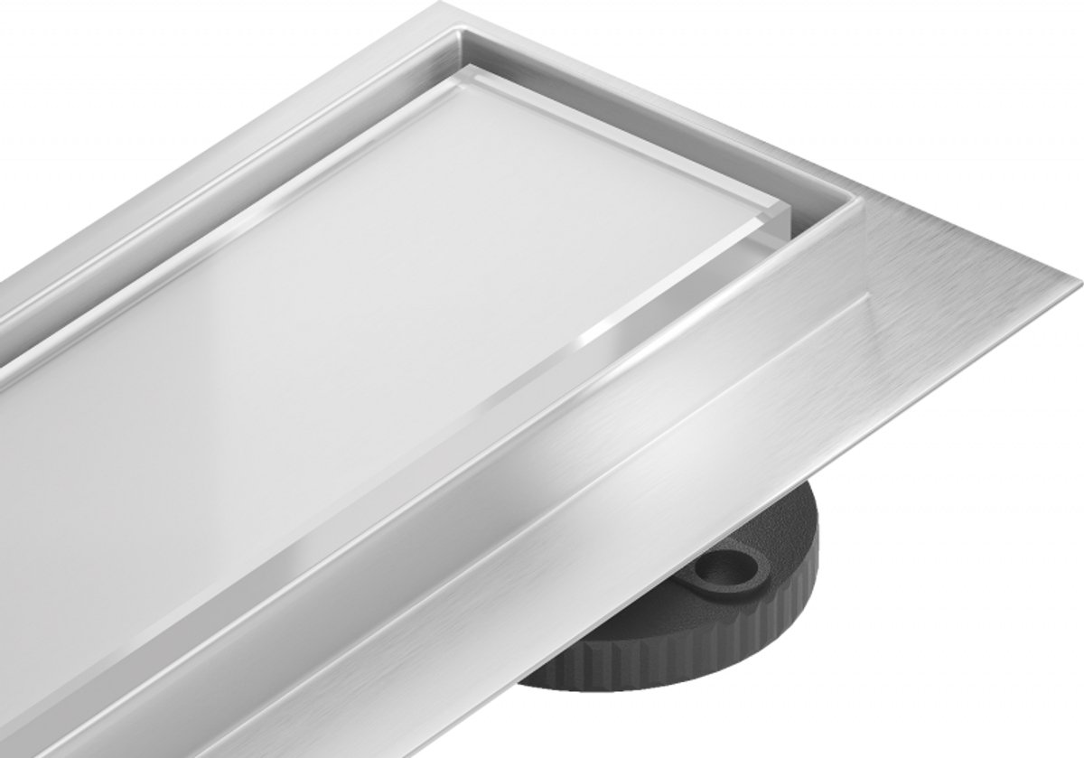 Mexen Flat MGW lijnafvoer 100 cm, wit glas - 1027100-15