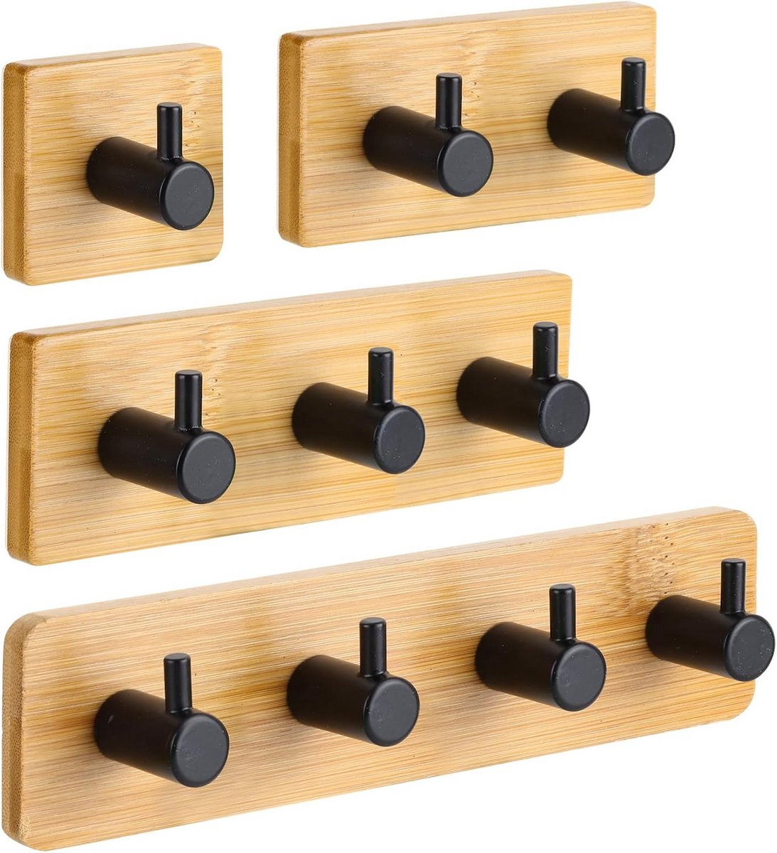 4 Stuks Rustieke Houten Wandhaken - Decoratieve Kapstok voor Kleding, Handdoeken en Tassen