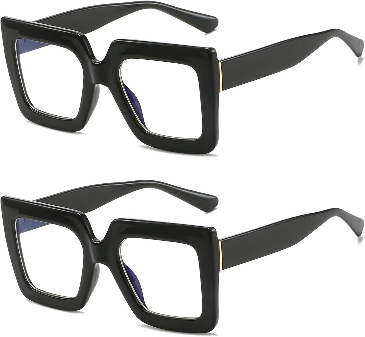 Oversized Vierkante Computerbril Blauw Licht Blokkerend voor Dames en Heren - Anti Vermoeidheid