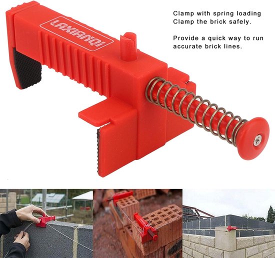 MK Stoer - Metselgereedschap Fixer - Bouwconstructies - Rood - Brick Liner Runner - Draadtrekker - Twee stuks - Geschikt voor - Al het metselwerk van Merkloos — afbeelding 2