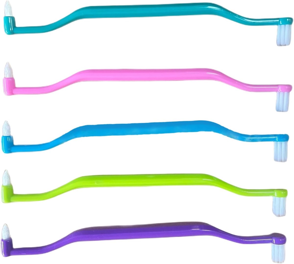 Beugels Tandenborstels - Orthodontische Borstels - Precisie Reiniging - Dubbele Kop Ontwerp - 165 cm Lengte - Meerdere Kleuren