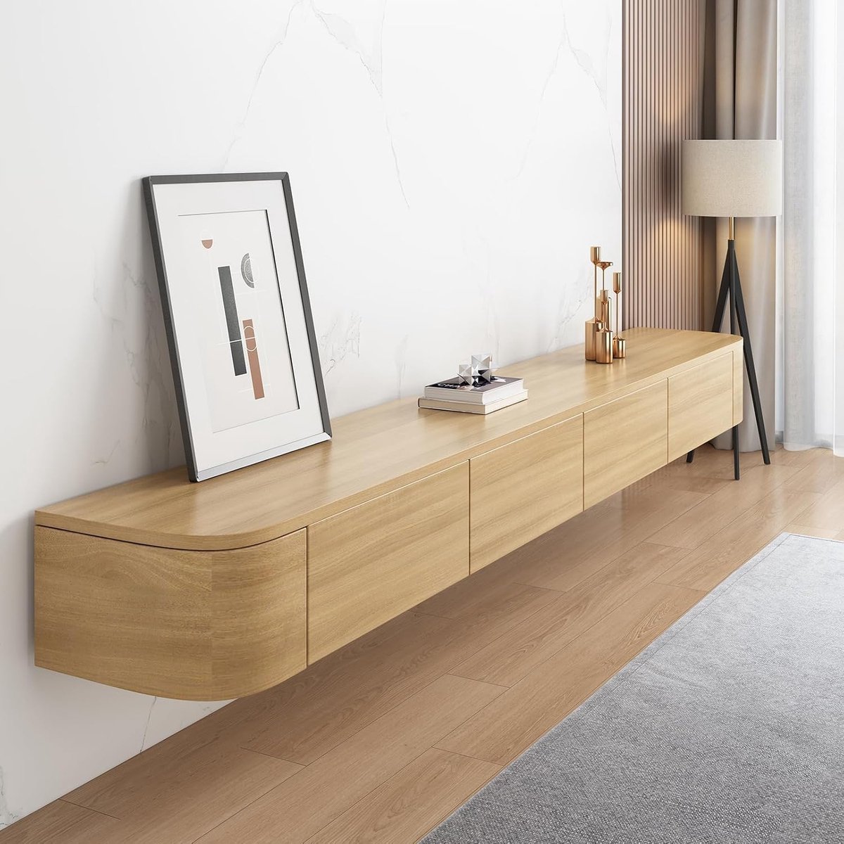 Hangende Tv-kast - Tv Meubel - Woonkamer Opbergen - Grote Opslagcapaciteit - 180 cm Breed - Hout