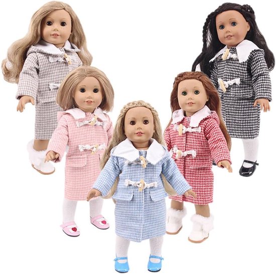 Poppenjas - Poppenkleding winter - Poppen aankleden - Hoge kwaliteit stof - Voor 46 cm poppen - Kaki van Merkloos — afbeelding 2