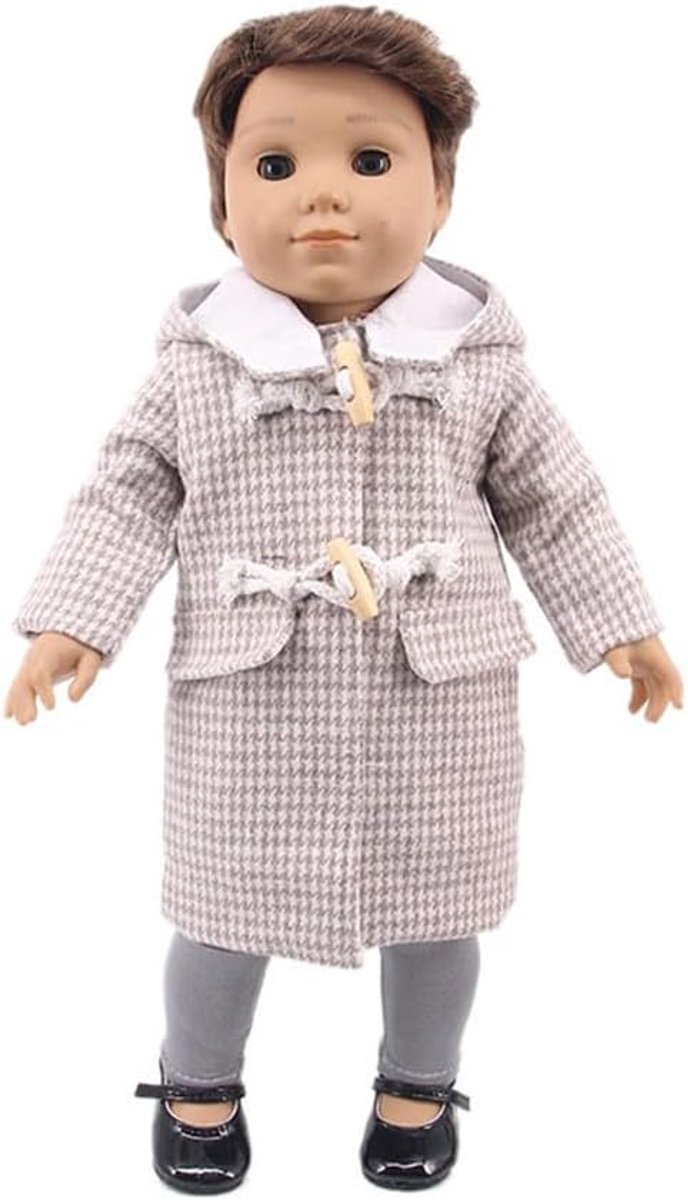 Poppenjas - Poppenkleding winter - Poppen aankleden - Hoge kwaliteit stof - Voor 46 cm poppen - Kaki van Merkloos — afbeelding 5