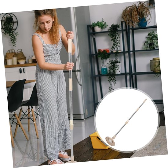 Dweilstok Met Dweil - Schoonmaaksteel - Huis Schoonmaken - Afneembaar Roterend - 104cm Verstelbaar - Multi — afbeelding 5