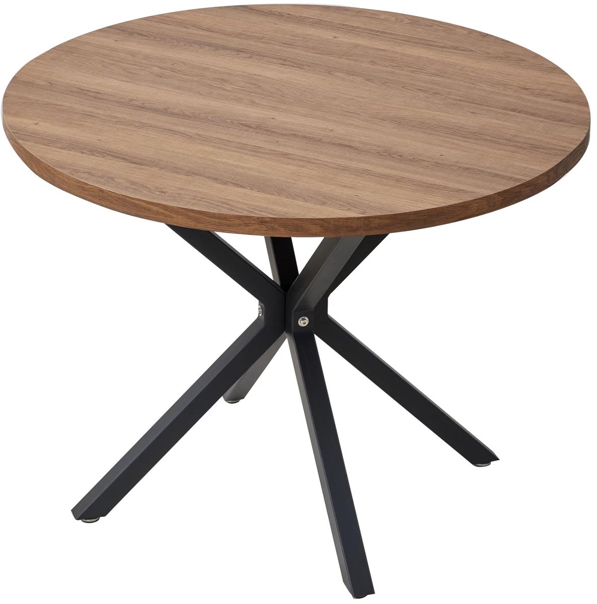 NordHaus Ronde Eettafel - Keukentafel - Balkontafel - 4 Personen - Ø100 cm - Glas Blad - Metalen Frame - Modern Design