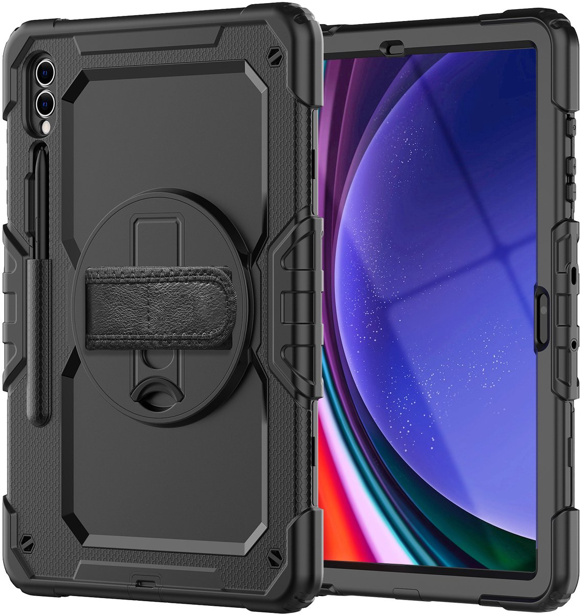 Casecentive Handstrap Pro Hardcase met handvat Galaxy Tab S9 Plus zwart