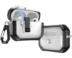 Coverzs TPU Rugged case met lock geschikt voor AirPods 4 - TPU Hoesje - Hoesje met slot - Optimale bescherming & Veiligheid